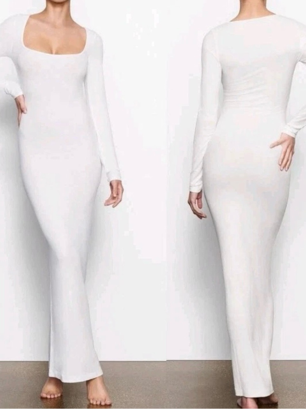 SKIMS White Soft Lounge Long Maxi Dress